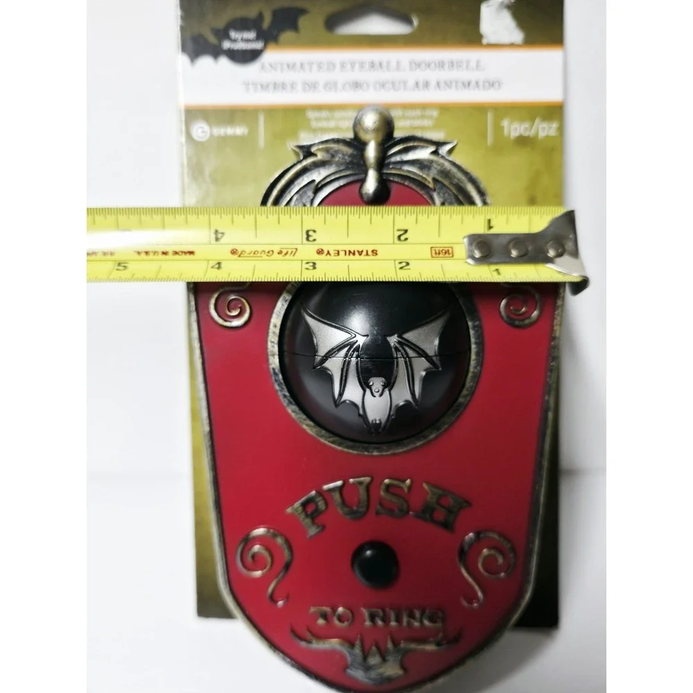 Animated Creepy Lighted TALKING MOVING EYEBALL DOOR BELL Halloween Spooky Sounds